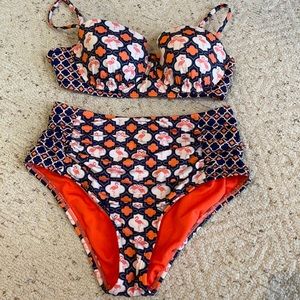 High waisted two piece swimsuit